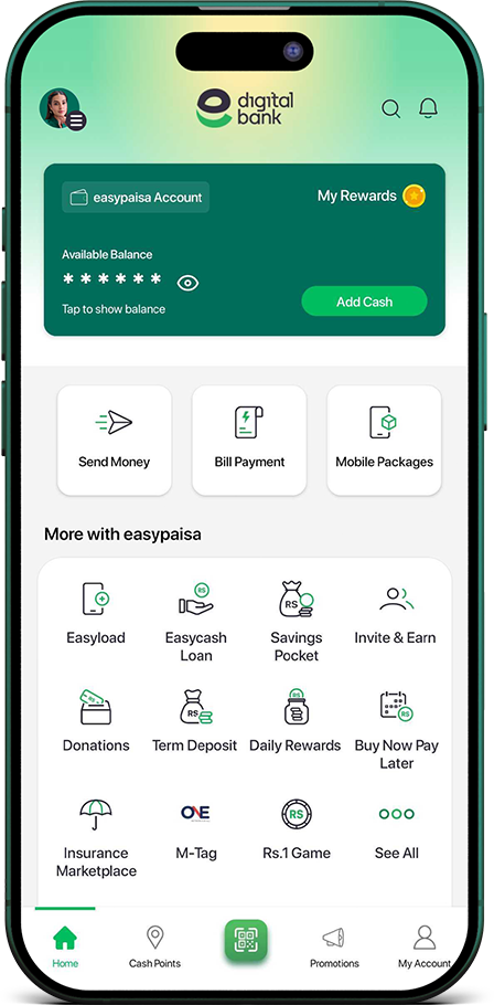 Easypaisa app bill payment screen